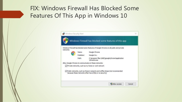 block application firewall windows 10